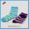 Polyester child stripe sock,custom packaging of sock,colored dress socks